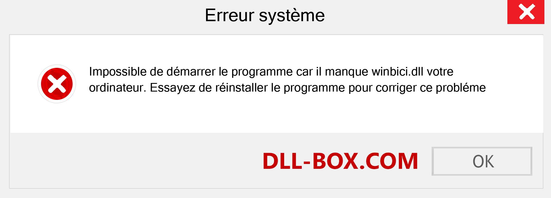 Le fichier winbici.dll est manquant ?. Télécharger pour Windows 7, 8, 10 - Correction de l'erreur manquante winbici dll sur Windows, photos, images